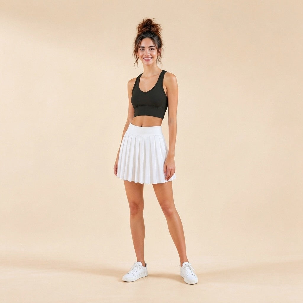 Seamless padded bralette with adjustable back closure, medium-support sports bra